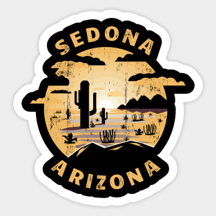 Sedona Arizona Desert Illustration Vintage Souvenir Gift Sticker